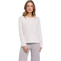 Falke Cotton Knit Damen Pullover, L, Weiß, Uni,Streifen, Baumwolle