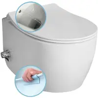 Sapho SENTIMENTI CLEANWASH Hänge-WC inkl. Armatur und Bidetbrause, spülrandlos, 36x53cm, weiss
