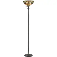 Elstead Lighting Stehleuchte Kami, grün/amber, Höhe 178 cm