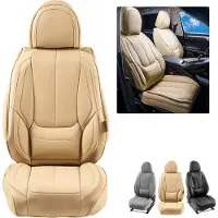 Vevor Sitzbezüge, Universal-Autositzbezüge für Vordersitze, 6-teiliger Kunstleder-Sitzbezug, vollständig geschlossenes Design, abnehmbare Kopfstütze und Airbag-kompatibel, Autos, Lkws, SUVs