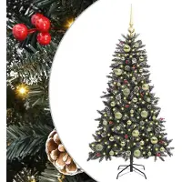 vidaXL Künstlicher Weihnachtsbaum Grün 120 cm PVC, Plastik und Stahl