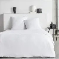 TODAY Essential Bettwäscheset Weiß mit Crepon-Effekt für 2 Personen, 220x240 cm – 1 Duvetbezug + 2 Kissenbezüge 63x63 cm