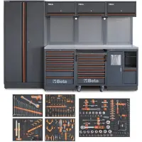 Beta Werkstattsystem C45PRO 2.0, Edelstahlklinge, inklusive 268-teiligem Werkzeugset