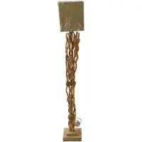ONLI Stehleuchte Marica mit Stoffschirm und Holzelement