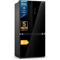 Heinner HSBS-M515MDINVHGBKE++ Side-by-Side Kühlschrank 515 L, No-Frost, Inverter, InoxCool, Schwarzglas