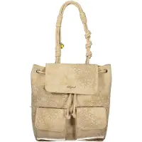 Desigual Moderner Mini-Rucksack für Damen in Beige mit Stickerei-Details