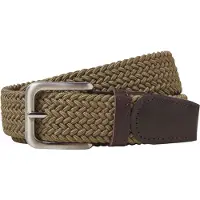 Jack & Jones Stretchgürtel "JACSPRING WOVEN BELT NOOS" Materialmix, mit echtem Leder
