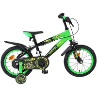 Volare Strike Kinderfahrrad - Jungen - 14 Zoll - Schwarz Grün - Zwei Handbremsen