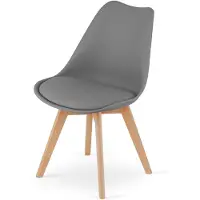 Home Collective 2er Set Esszimmerstuhl Stuhl Wohnzimmerstuhl 2x weiss mit Kunststoffbeinen in schwarz, bequemer & stabiler Schalenstuhl