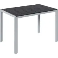 Bolt Gartentisch – Outdoor Esstisch – Tisch für Garten & Terrasse – Rechteckiger Aluminiumtisch mit Metalllatten – 110x70x73 cm – Grau