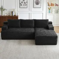 ALFORIGO Ecksofa L-förmig, modulares Schlafsofa mit tiefem Sitz, Schaumstoff & Taschenfederkern, Cordbezug, ohne Montage, Cloud-Sofa-Design