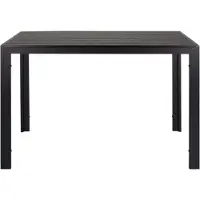 Bolt Gartentisch Aluminium 110x70x73cm – Schwarz – WPC Tischplatte – Rechteckig – Wetterbeständig – Outdoor – Für Garten, Terrasse & Balkon