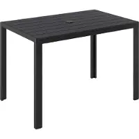 Bolt Gartentisch Garten 110×70cm – WPC Tischplatte – Aluminiumrahmen – Rechteck – Mit Parasolgat – Wetterbeständig – Für Garten, Terrasse & Balkon