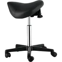 Bolt Sattelhocker mit Rollen – Ergonomischer Sattelhocker – Höhenverstellbar – Kunstleder – Schwarz