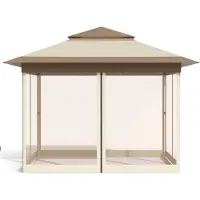 Bolt Pop-up Gartenpavillon 3,3x3,3m – Faltbarer Pavillon mit Moskitonetzen – UV- und Regendicht – Doppeltes Dach – Höhenverstellbar – Khaki
