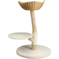 Bolt Moderner Kratzbaum – Krabbaum für Katzen – Tower mit Spielball und weichem Kissen – Massivholz