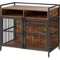 Bolt Hundenbench – Holz & RVS – Hundefutterbank & Transportbox – Für Innenbereich – Modernes Design