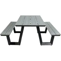 4 Jahreszeiten Gartenmöbel Picknicktisch Coffee Bay | Grau | Aluminium & Polywood