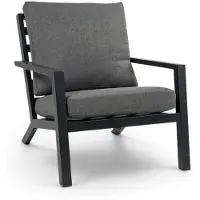 4 Jahreszeiten Gartenmöbel Lounge-Sessel Bezano | Mattschwarz / Grau | Aluminium | 2er Set