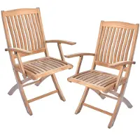 Lestix International Teak Klappstuhl Ancona mit Armlehnen (2 Stück) - ohne Auflage - Lehne: 95cm