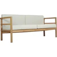 Lestix International Outdoor Sofa Pusiano 3-Sitzer aus Teakholz mit Auflage