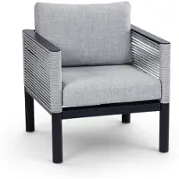 4 Jahreszeiten Gartenmöbel Lounge-Sessel Cuba | Schwarz | Rope & Aluminium | 2er Set