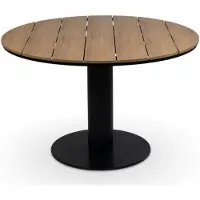 4 Jahreszeiten Gartenmöbel Runder Gartentisch Tower | ø 120 cm | Tecon Teak | Schwarz