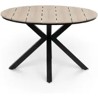 4 Jahreszeiten Gartenmöbel Runder Gartentisch Limasol ø 120 cm | Polywood & Aluminium | Holz