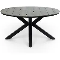 4 Jahreszeiten Gartenmöbel Runder Gartentisch Limasol ø 150 cm | Polywood & Aluminium | Grau