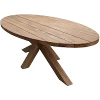 4 Jahreszeiten Gartenmöbel Ovaler Gartentisch Palu 300 x 130 cm | Holzgestell | Teakholz