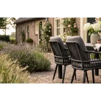 4 Jahreszeiten Gartenmöbel 5-teiliges Garten-Set | 4 Gartenstühle Isabel | Limasol Gartentisch | 180 cm