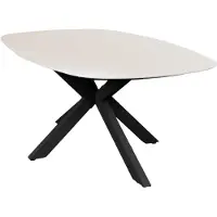 4 Jahreszeiten Gartenmöbel Deens ovale tuintafel Barletta 180 cm | 4 personen | Sandstone/Black | Kunststof & aluminium