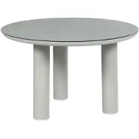 4 Jahreszeiten Gartenmöbel Runder Gartentisch Porto | ø 120 cm | Natur | Aluminium & Ceramic Brono