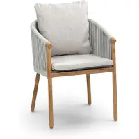 4 Jahreszeiten Gartenmöbel Dining-Gartenstuhl Es Vedra | Teakholz & Rope | Creme | 2er Set