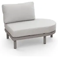4 Jahreszeiten Gartenmöbel Ovales Sofa-Element Cavallino | Beige | Camel/Sake | Aluminium und Rope