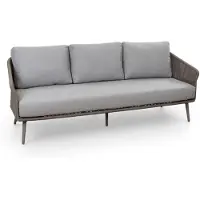 4 Jahreszeiten Gartenmöbel Loungesofa Alezio | 3 Sitzer | Elfenbeinfarbe | Camel Mocca | Aluminium und Rope