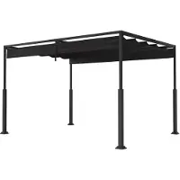QEENTOE 3x4m Metall Pergola Schwarz, stabil wasserdicht Terrassenüberdachung Pavillon für Garten, Terrasse und Deck