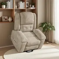 INONEFT Relaxsessel Fernsehsessel mit Aufstehhilfe & USB, Massagesessel mit Massagefunktion & Lenden Wärmefunktion, für Wohnzimmer Schlafzimmer, Braun