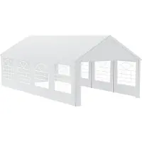 QEENTOE Faltpavillon 4x8m mit Fenstern, wasserdicht, Weiß – Garten- und Partyzelt für Camping, Feiern & Versammlungen