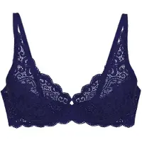 Triumph Bügel-BH "Amourette W", Damen, Gr. 90, Cup D, admiral, Spitze, Obermaterial: 62% Polyamid, 24% Elasthan, 8% Lyocell, 6% Polyester, BHs Bügel-BH, Stretch-Spitze