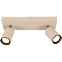 Lucide Deckenscheinwerfer Regina 2-helles Taupe mit Kaffeebraun