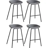 Casa dolce casa Casa Dolce Barstuhl BUDINA, 4er-Set, 42x45,5x77 cm, grau, Sitz aus Polypropylen, Tragfähigkeit 120 kg