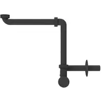 Hutterer & Lechner HL137Nblack/30, Waschtisch-Raumsparsiphon DN32x5/4", schwarz, 1 Stk.