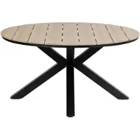 4 Jahreszeiten Gartenmöbel Runder Gartentisch | Limasol ø 150 cm | Polywood & Aluminium | Holz
