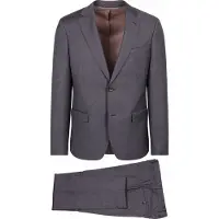 Suitable Anzug Sharkskin Wolle Aubergine