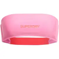 Superdry für Damen. W3010388A Bandeau-Bikinioberteil mit rosa Logo (M), Strandbekleidung, Recyceltes Polyester, Nachhaltig