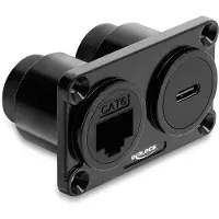 DeLOCK Dual Einbaubuchse USB Type-C 10 Gbps + RJ45 Cat.6 PD 100 W