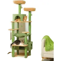 OEM Großer Katzenbaum Turm, 5+ Ebenen, Sisal Kratzstangen, Mehrere Liegeflächen, 184CM/li/ul/div