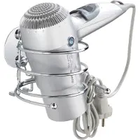 Wenko Haartrocknerhalter "Turbo-Loc", grau (chromfarben), B:14cm H:7,5cm T:11,5cm, Stahl, Gerätehalterungen, Haartrocknerhalter, befestigen ohne bohren