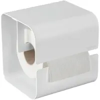Wenko Turbo-Loc Lizan Toilettenpapierhalter, Befestigen ohne Boh, Funktionaler Toilettenpapierhalter zur bohrfreien Montage, Farbe: Weiß